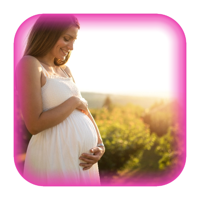 A happy pregnant woman
